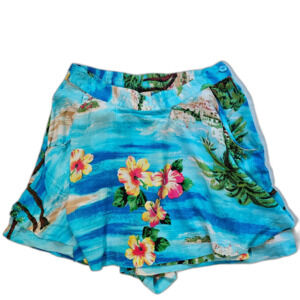 Marilyn Monroe Hawaiian Print Rayon Skort w 2 Pockets Juniors sz M